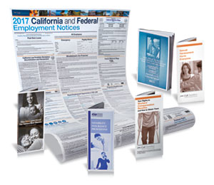 CalChamber's convenient kit provides a 28"x44" all-in-one poster with the 17 state and federal notices every California employer must post, plus one 20-pack each of the five pamphlets employees must receive. In fact, the kit costs less than buying required posters and pamphlets separately.