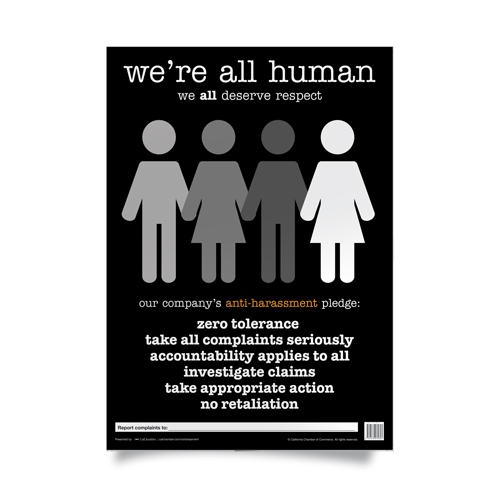 california workplace discrimination and harassment poster