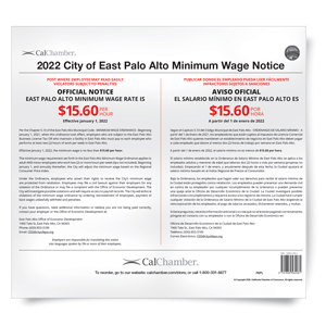 East Palo Alto Minimum Wage Poster