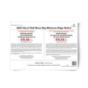 Half Moon Bay Minimum Wage Poster