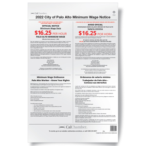 Palo Alto Minimum Wage Poster
