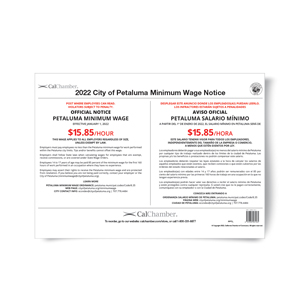 Petaluma Minimum Wage Poster