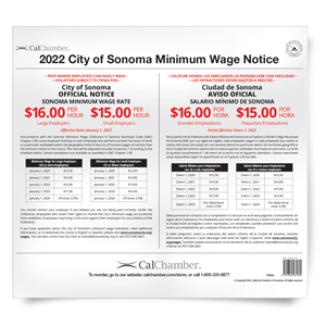 Sonoma Minimum Wage Poster