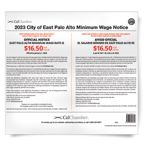 East Palo Alto Minimum Wage Poster