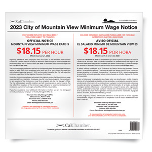 Mountain View Minimum Wage Poster