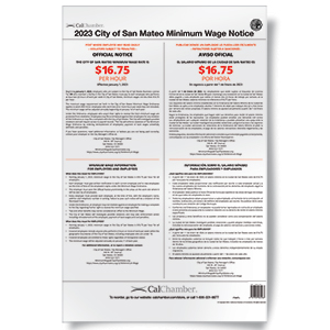 San Mateo Minimum Wage Poster