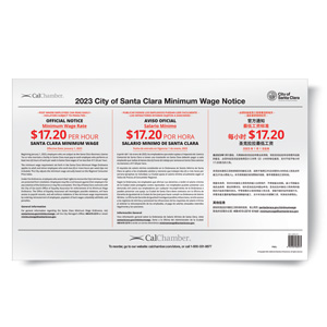 Santa Clara Minimum Wage Poster