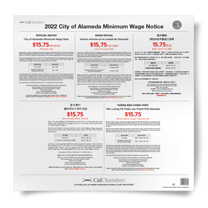 Alameda  Minimum Wage Poster