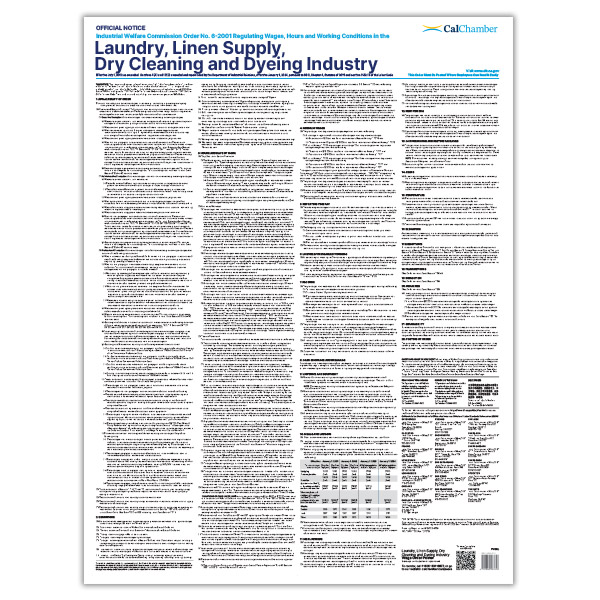 Wage Order 6 - Laundry, Linen Supply, Dry Cleaning and Dyeing