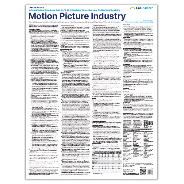 Wage Order 12 - Motion Picture Industry