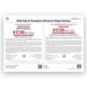 Pasadena Minimum Wage Poster