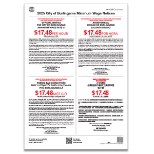 Burlingame Minimum Wage Poster