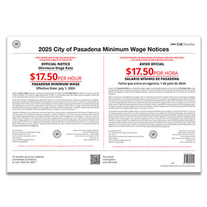 Pasadena Minimum Wage Poster