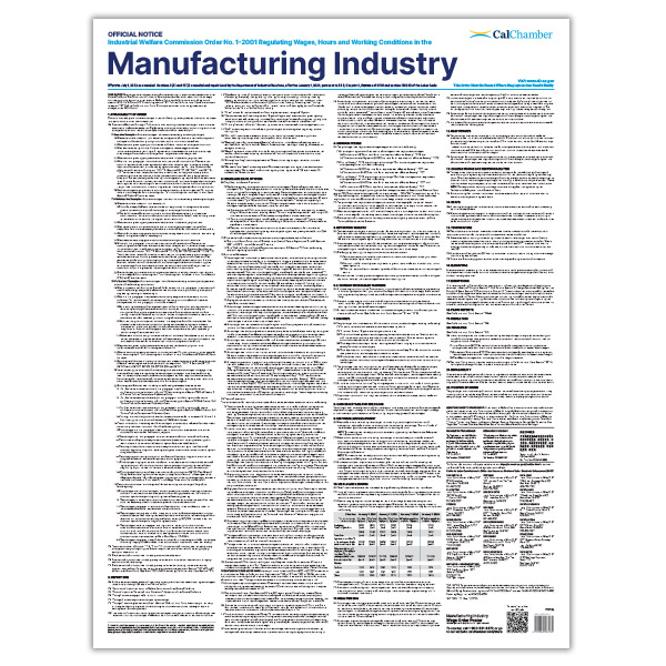 Wage Order 1 - Manufacturing