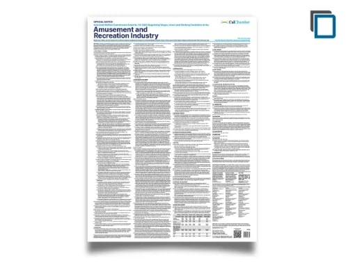Picture of CA Wage Order 10-Amusement & 