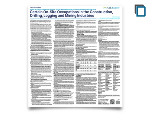 Picture of CA Wage Order 16-On-Site Const, Drilling, 