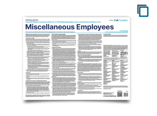 Picture of CA Wage Order 17-Miscellaneous 