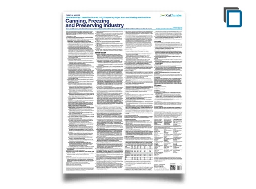 Picture of CA Wage Order 3-Canning, Freezing & 