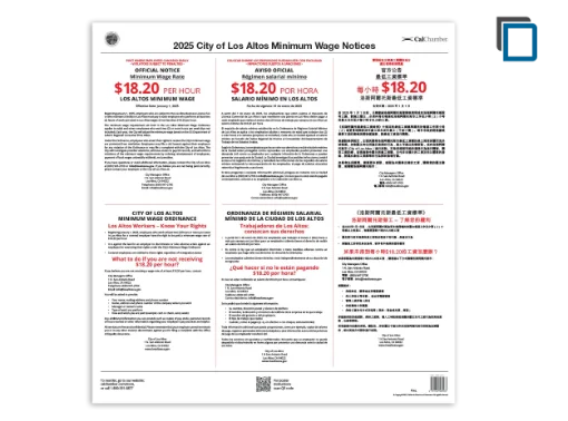 Picture of Los Altos Minimum Wage Poster