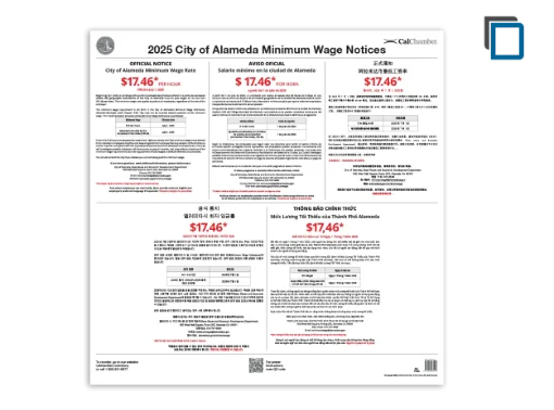 Picture of Alameda Minimum Wage Poster