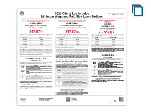 Picture of Los Angeles City Labor Law Poster 