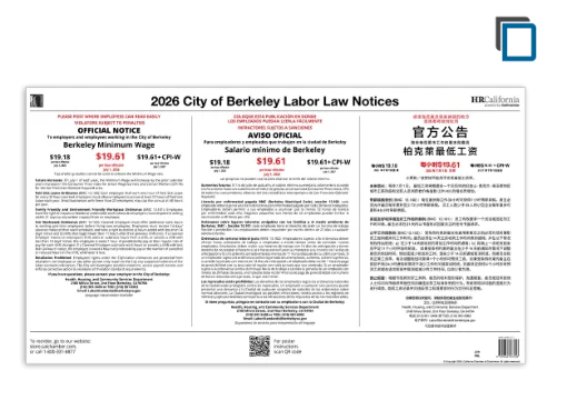 Picture of Berkeley Labor Law Poster