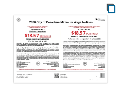 Picture of Pasadena Minimum Wage Poster